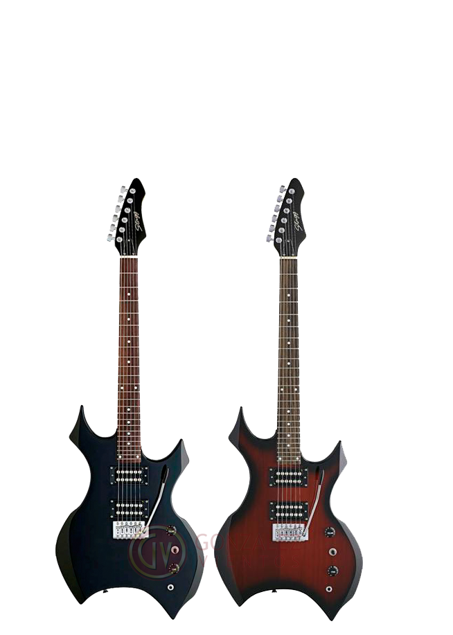 GUITARRA ELECTRICA TIPO BC RICH 2 MIC HUMB. Color REDBURST STAGG