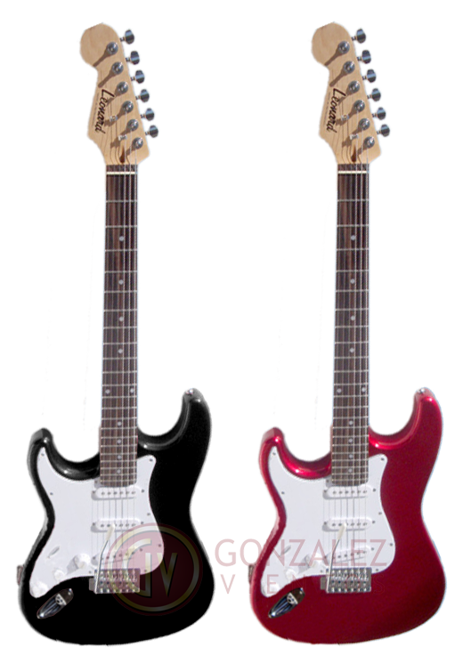Guitarra electrica STRATOCASTER 3 Mic Single -  Palanca - para ZURDO - Color NEGRO LEONARD