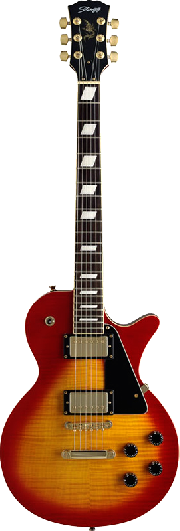 GUITARRA ELECTRICA TIPO LES PAUL FLAME CHERRYBURST STAGG