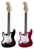 Guitarra electrica STRATOCASTER 3 Mic Single -  Palanca - para ZURDO - Color ROJO METALIZADO LEONARD