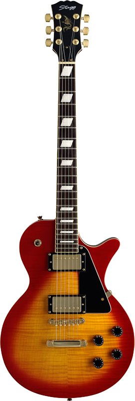 GUITARRA ELECTRICA TIPO LES PAUL FLAME CHERRYBURST STAGG