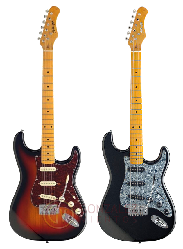 GUITARRA ELECTRICA STRATOCASTER VINTAGE NEGRO STAGG