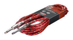 Cable PLUG-PLUG TELA standard 6mm. - 6 mts. - Color Rojo STAGG