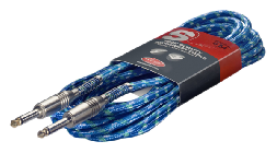 Cable PLUG-PLUG TELA standard 6mm. - 6 mts. - Color AZUL STAGG