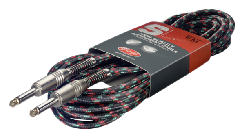 Cable PLUG-PLUG TELA standard 6mm. - 6 mts. - Color Negro STAGG