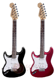 Guitarra electrica STRATOCASTER 3 Mic Single -  Palanca - para ZURDO - Color NEGRO LEONARD